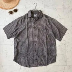 シルクウォモ 90s ヴィンテージ レトロ総柄シャツ 絹100％ 半袖 トップス