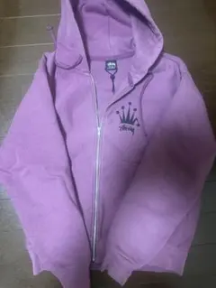 Stussy 紫クラウンロゴ パーカー