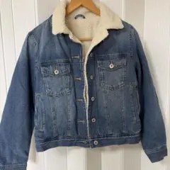 デニムジャケット ボア襟 デニムブルー