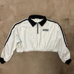 ハーフジップショート丈トップス