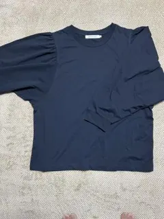 ネイビー 長袖 Tシャツ パフスリーブ