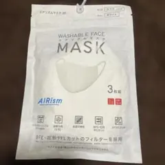 【UNIQLO 】AIRism マスク Lサイズ ホワイト 3枚入り