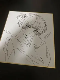 手描き オリジナル イラスト ミニ色紙 アナログイラスト - メルカリ