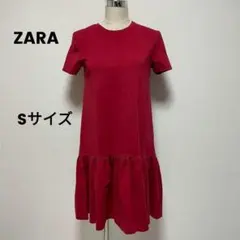 【美品】　ZARA ザラ　カットソー　ワンピース　膝丈　人気　Sサイズ