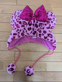 東京ディズニーリゾート ヒョウ柄　ピンク　ミニー　ファンキャップ