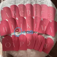 結婚式 テーブルナンバー ピンクのアルファベットカードセット ハンドメイド