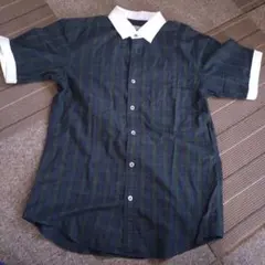 BEAMS 半袖シャツ Sサイズ ダークグリーンチェック