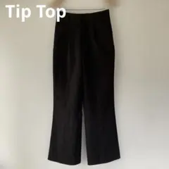 ティップトップ tiptop フレアパンツ フロントタック ブラック ゆったり