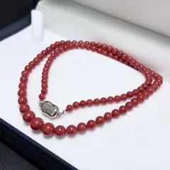 イタリア地中海産（サルデーニャ産）赤珊瑚ネックレス（約3mm珠）宝石