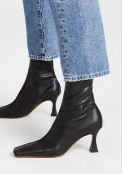 MANU ATELIER ブラックレザーショートブーツ38サイズ