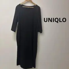 UNIQLO ブラック カットソーワンピース Mサイズ