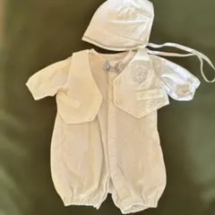 ホワイト セレモニースーツ　ベスト帽子付き50-60