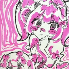 手描きイラスト ハンドメイド 萌え絵 平成 サブカル 女の子 オリジナル