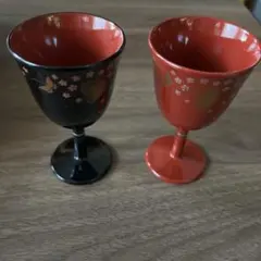 ペア　ぐい呑み　漆器