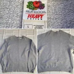 【a9】FRUIT OF THE LOOM HEAVY COTTON グレー L
