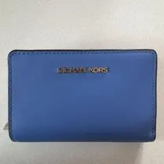 MICHEAL KORS ブルー 青 折りたたみ財布 7ポケット
