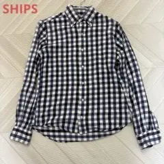 【最終価格】SHIPS ネルシャツ S ネイビー ホワイト チェック