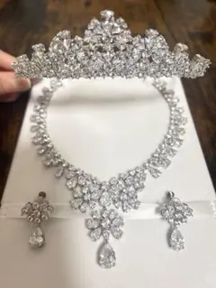STELLA BRIDAL ティアラ ネックレス イヤリングセット シルバー