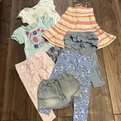 90 ベビー服セット Tシャツ、スカート、レギンス　7点　まとめ売り