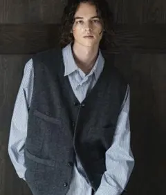 美品casper john Herringbone vest/ヘリンボーンベスト