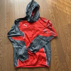 Puma フード付きウィンドブレーカー レッド/グレー Sサイズ