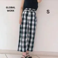 GLOBAL WORK ベルト付きリネンパンツ