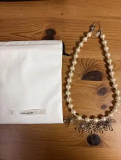 未使用petito robe noire花モチーフのコットンパールネックレスのサムネイル
