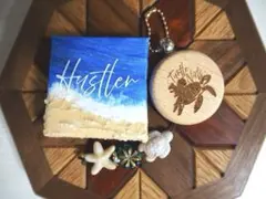 Hustlerミニキャンバスマグネット 夏の海＆ストラップセットB
