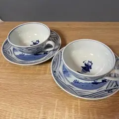 有田焼　しん窯　青花　異人さんシリーズ　まとめて しん窯│異人さんたくさん！