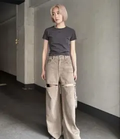 moussy SLIT WIDE LOOSE STRAIGHT