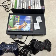 PS2本体一式＋ソフト18本 動作品※開閉やや遅い 箱あり