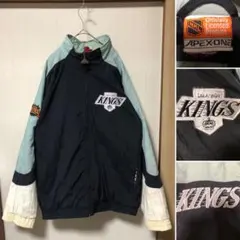 NHLロサンゼルス・キングス 両面刺繍ロゴ 黒 2XL相当 ナイロンジャケット