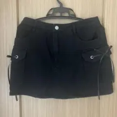ブラックミニスカート ポケット付き