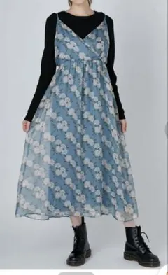 jouetie（ジュエティ）ヴィンテージフラワーキャミワンピース　M ブルー