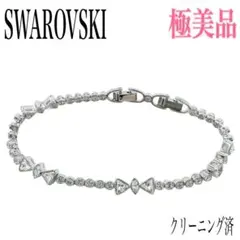 希少/極美品✨スワロフスキー テニスブレスレット リボン シルバー クリスタル