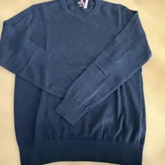 ユニクロ　コットンカシミヤクルーネックセーター　紺　S