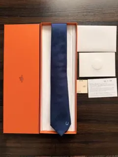 HERMES エルメス　シルクタイ　フェール・ア・シュヴァル　ネイビーのサムネイル