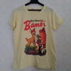 ユニクロ ディズニー バンビ bambi イエロー レトロ Tシャツ 半袖 L