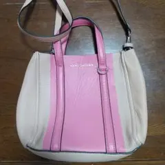 MARC JACOBS レザーショルダーバッグ ピンク/ベージュ