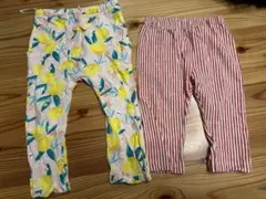 H&M花柄とストライプ95㎝と　UNIQLOストライプパンツ110㎝