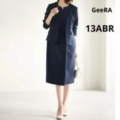 大きいサイズ ✨GeeRA 洗えるワンピース フォーマルスーツ セットアップ 紺