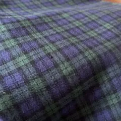 綿生地 ダークグリーン ネイビー チェック3 m