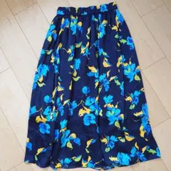 クミキョク　フレアスカート 花柄 ネイビー サイズ2