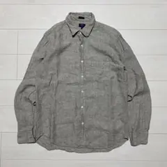 J.CREW リネンシャツ L レギュラーカラー グレー 長袖シャツのサムネイル