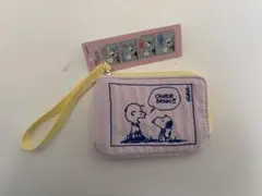 新品未使用　プラザ限定　スヌーピー ポーチ 薄紫色　パスケース　コインケース