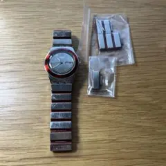 Swatchスウォッチ Irony シルバー/レッド 腕時計