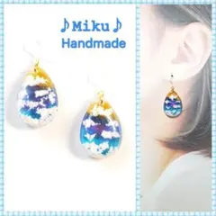 No.1068-D 海☆クラゲ☆レジン☆星の砂☆ピアス・イヤリング - メルカリ