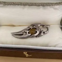 シルバー 琥珀 ペンダントトップ