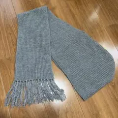 【レアなデザイン・美品】グレー フード付き マフラー