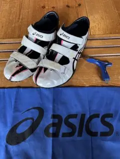 asics アシックス CYBERRAY UL 陸上短距離用スパイク 青 美品 - メルカリ
